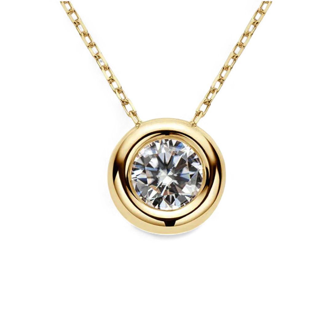 Bubble Solitaire Necklace in 925 Sterling Silver — Vanny Jewels