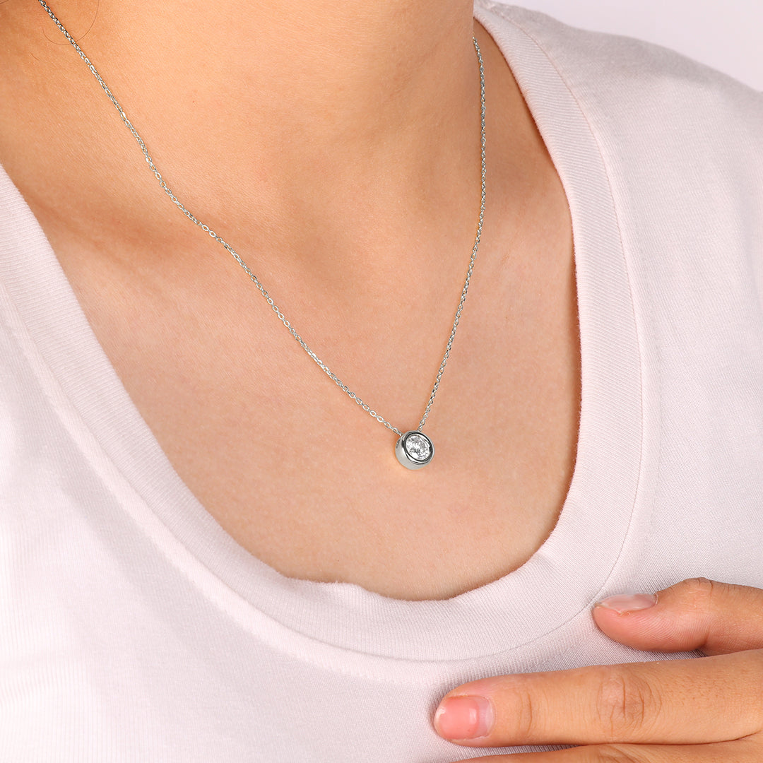 Bubble Solitaire Necklace in 925 sterling silver