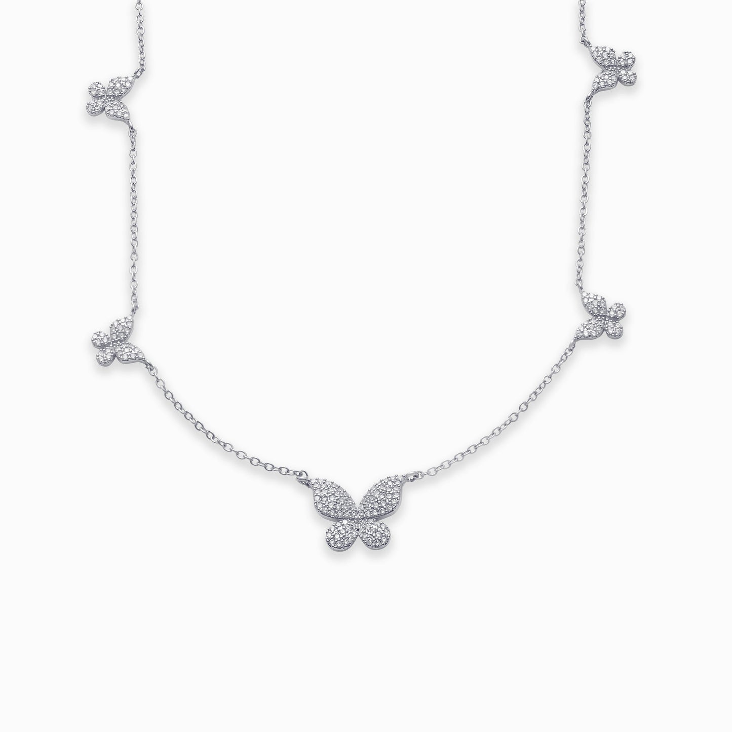 Five Butterfly Necklace in 925 sterling silver
