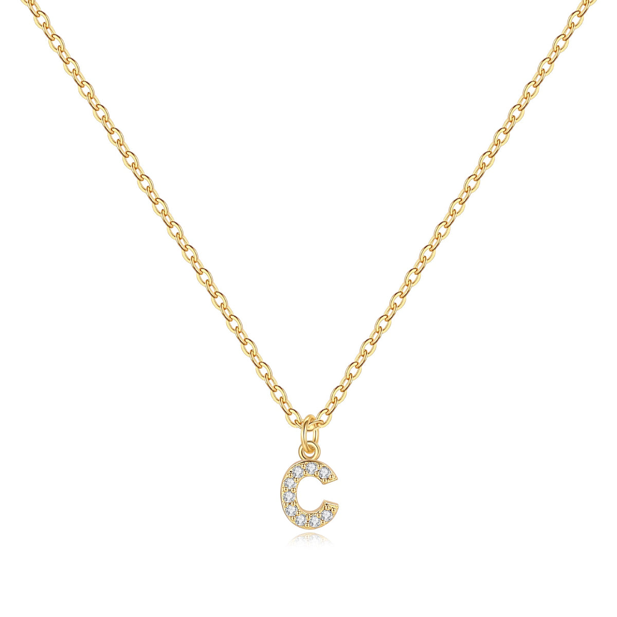 Pavé Uppercase Initial Necklace