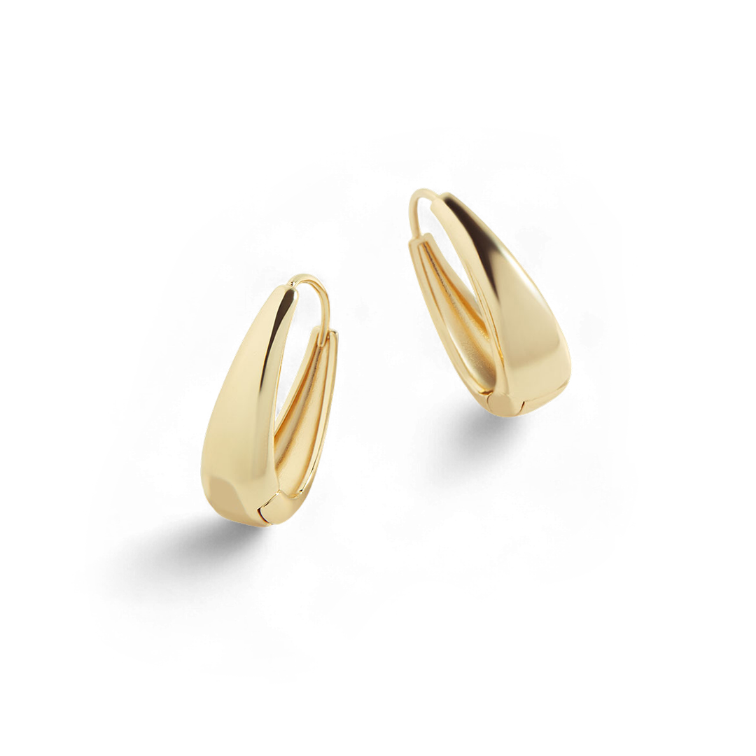 Chunky Teardrop Hoop Earrings in 18k Gold — Vanny Jewels