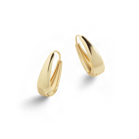 Chunky Teardrop Hoop Earrings in 18k Gold — Vanny Jewels