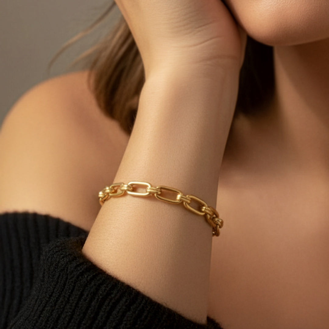 Klobiges Paperclip-Kettenarmband
