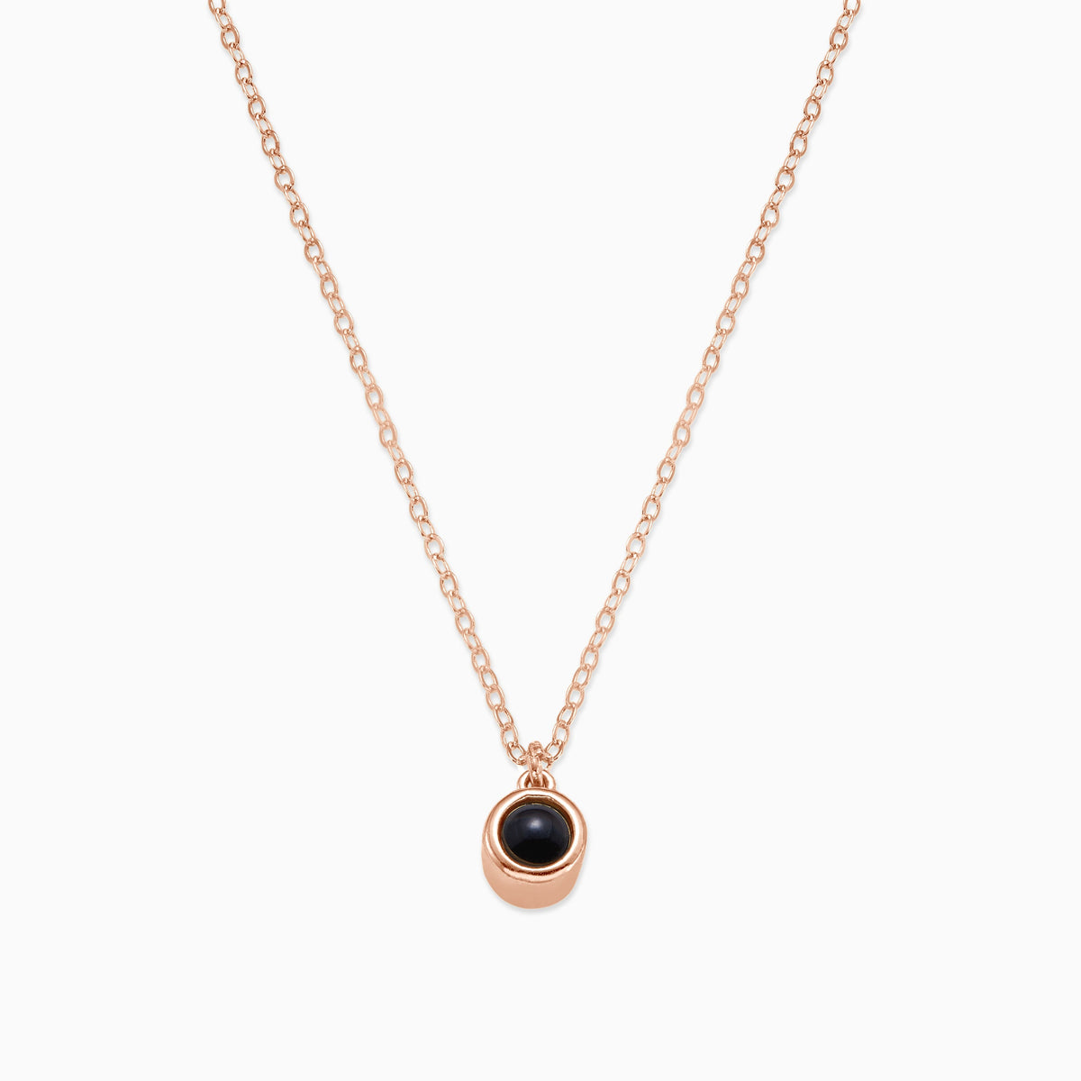 The Classic Photo Necklace in rose gold tone