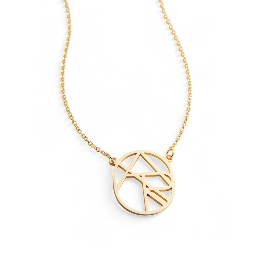 Circular Minimalist Monogram Name Necklace in 925 Sterling Silver — Vanny Jewels