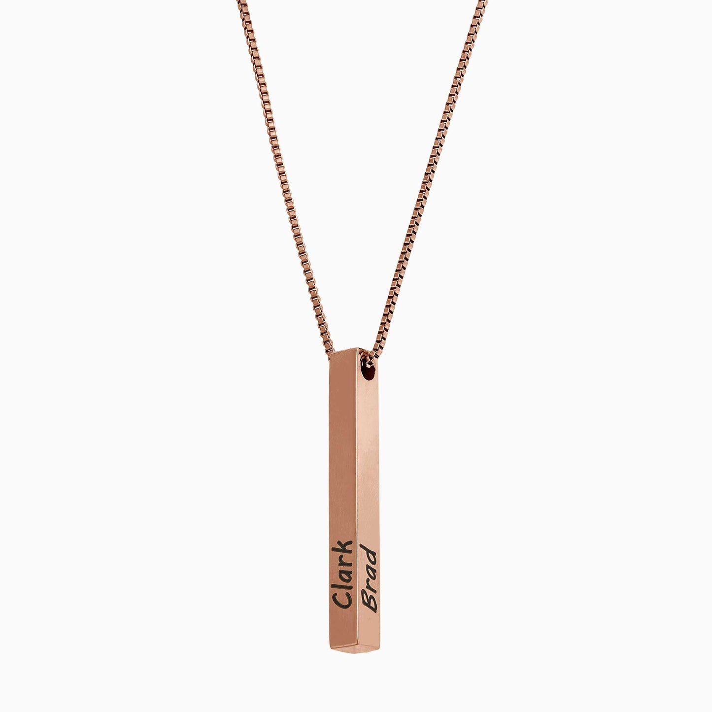 Muse Pillar Bar Necklace in rose gold tone