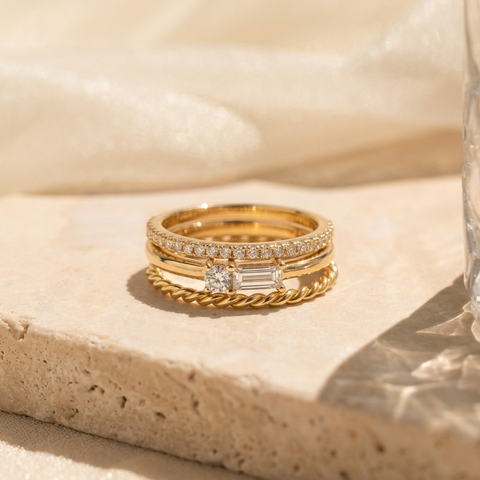 Classic Ring Stack, flat lay detail