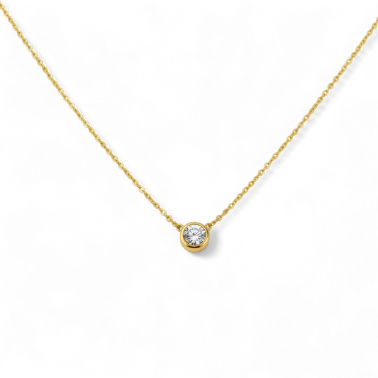 Classic Bezel Set Solitaire Necklace — Vanny Jewels