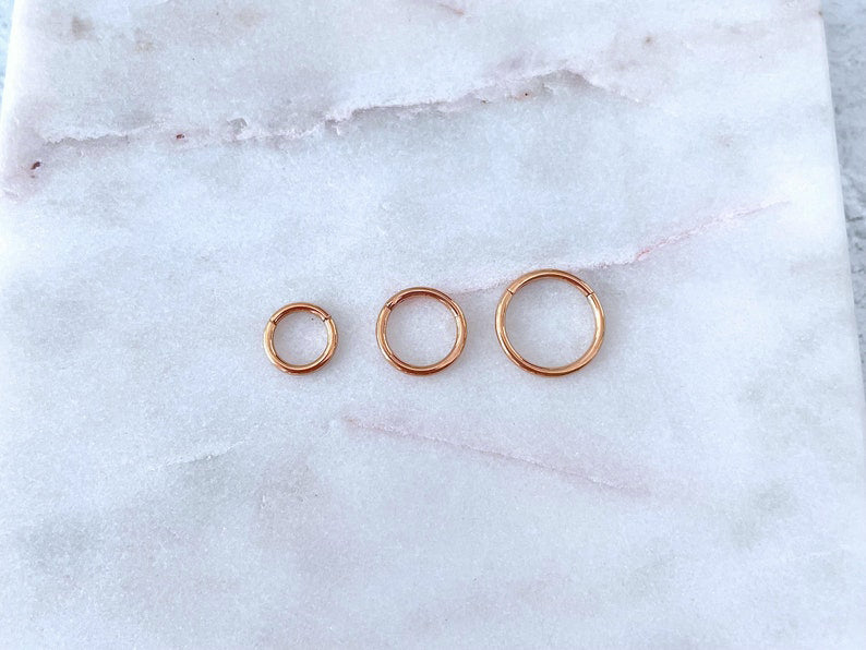 Classic Cartilage Hoop Earrings | 16g in rose gold tone