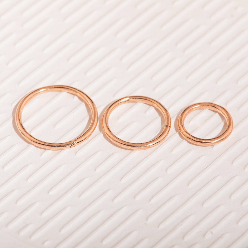 Classic Cartilage Hoop Earrings | 16g in rose gold tone