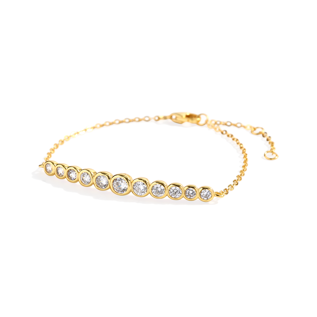 Graduated Bezel Bracelet — Vanny Jewels