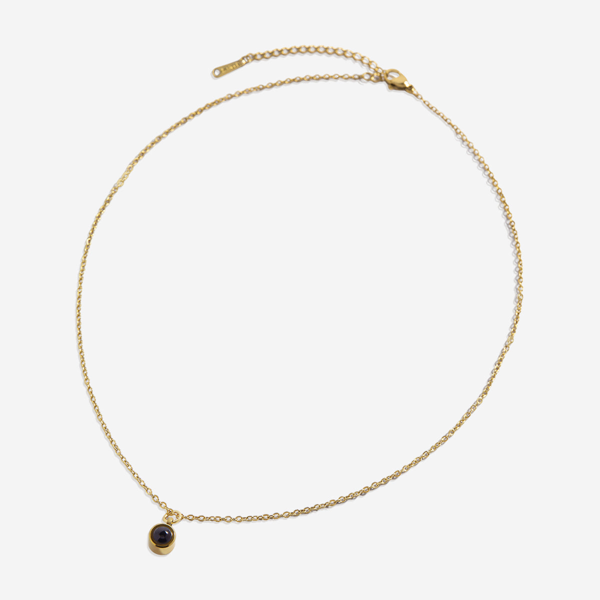 The Classic Photo Necklace in gold tone