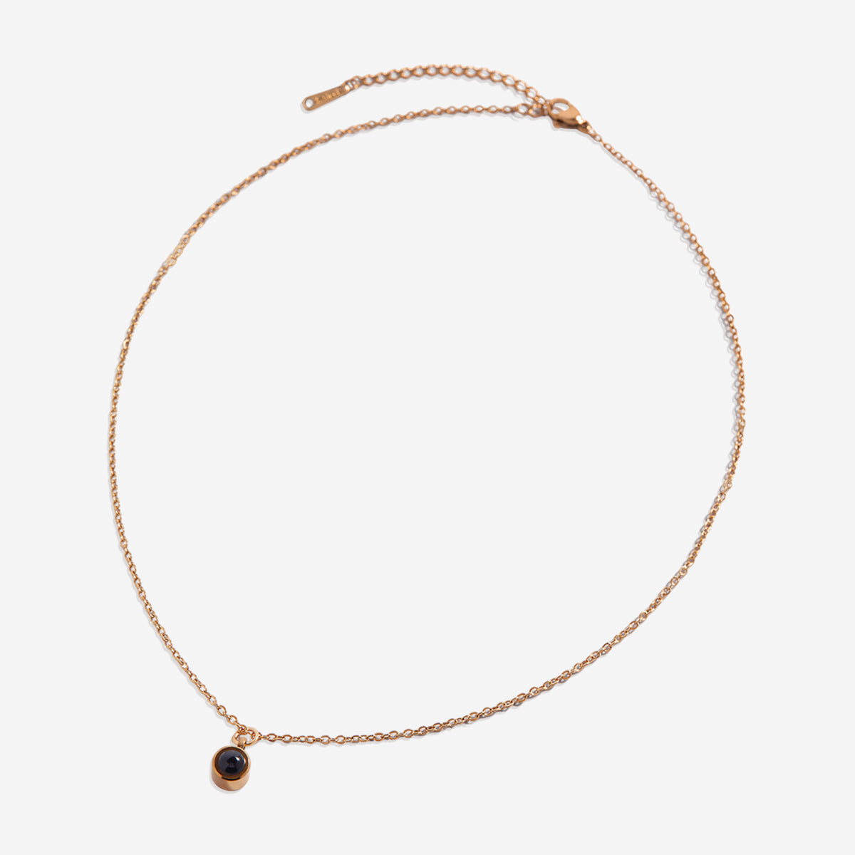 The Classic Photo Necklace in rose gold tone
