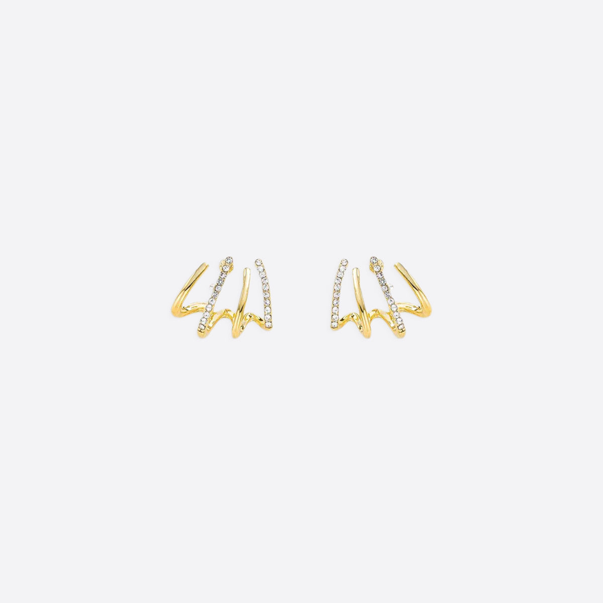 Claw Stud Wrap Earrings in gold tone