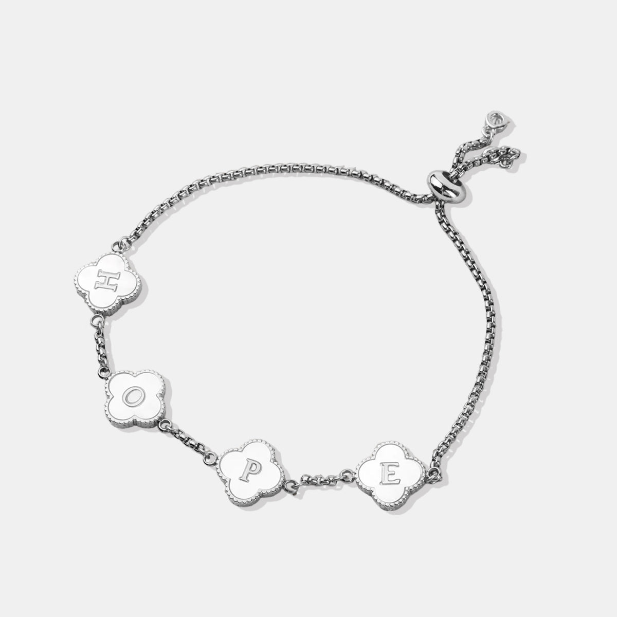 Clover Custom Name Bracelet in 925 sterling silver