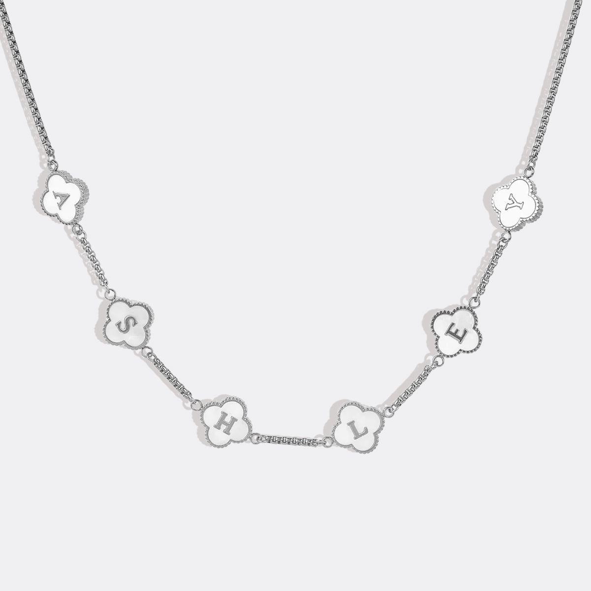 Clover Custom Name Necklace in 925 sterling silver