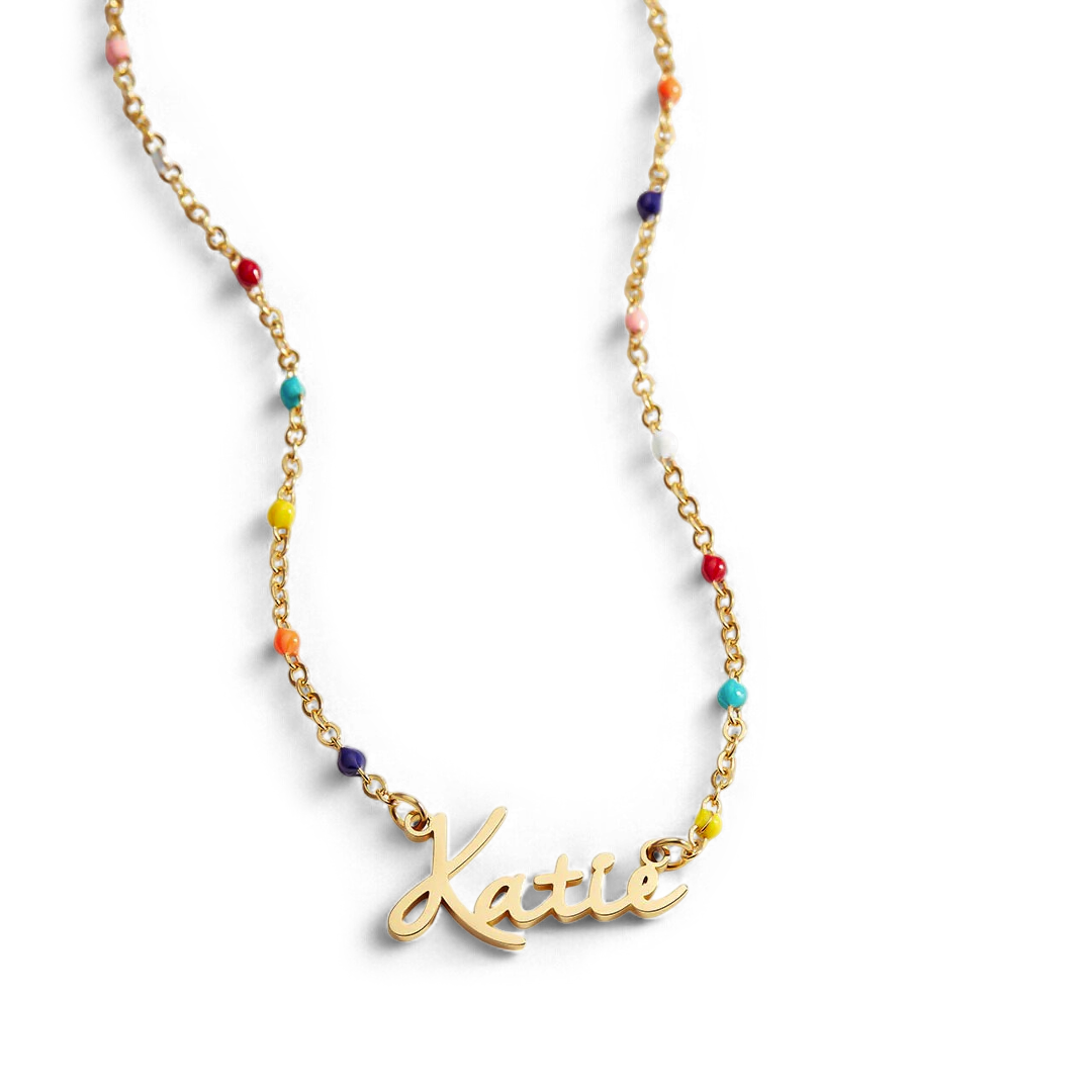 Colorful Beaded Fairy Name Necklace — Vanny Jewels