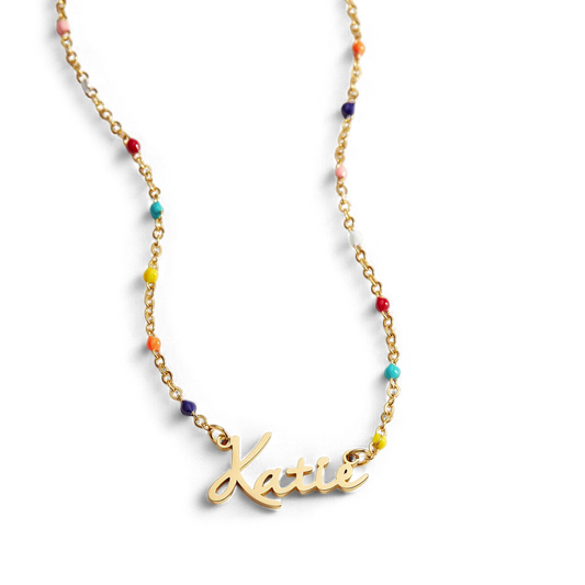 Colorful Beaded Fairy Name Necklace — Vanny Jewels