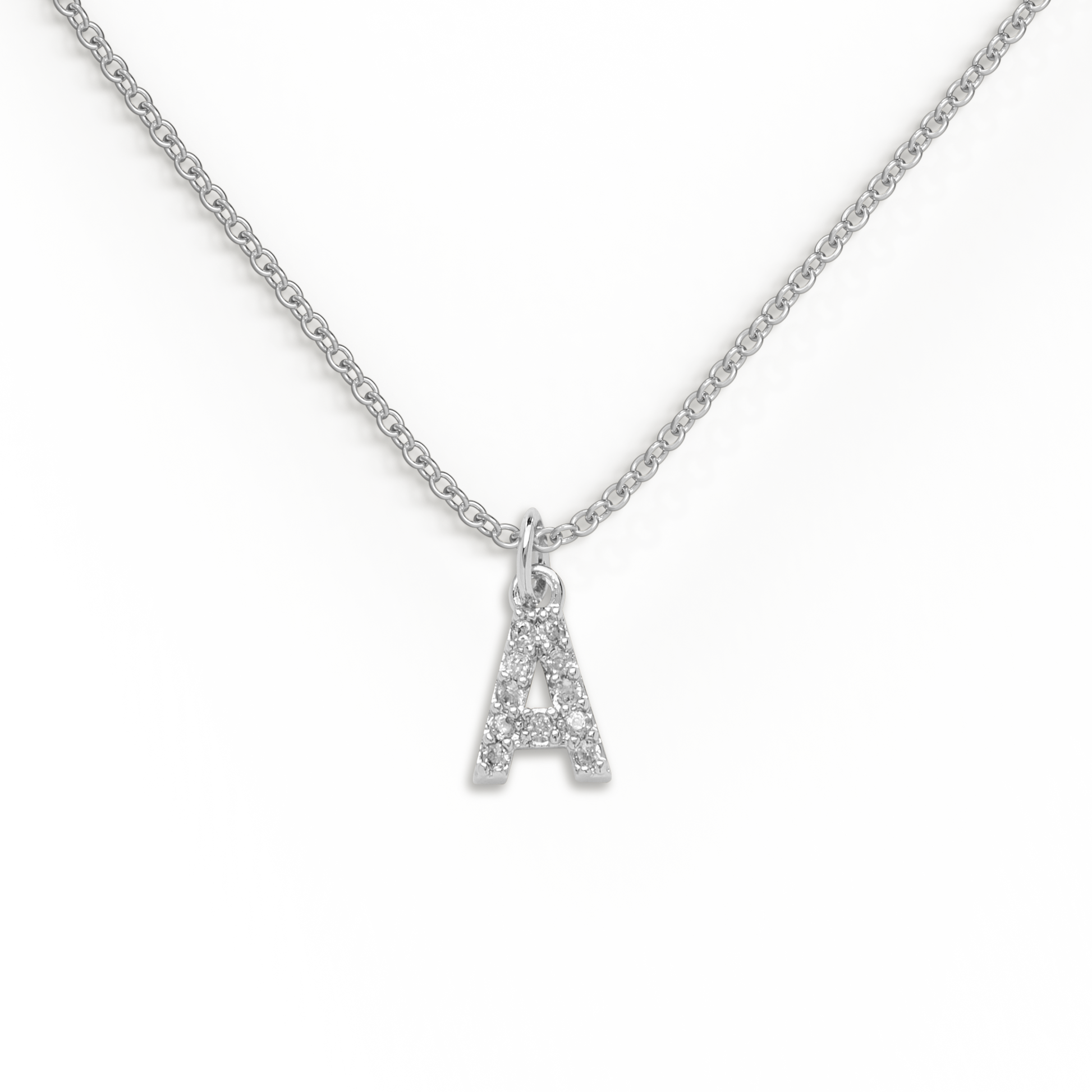 Pavé Uppercase Initial Necklace