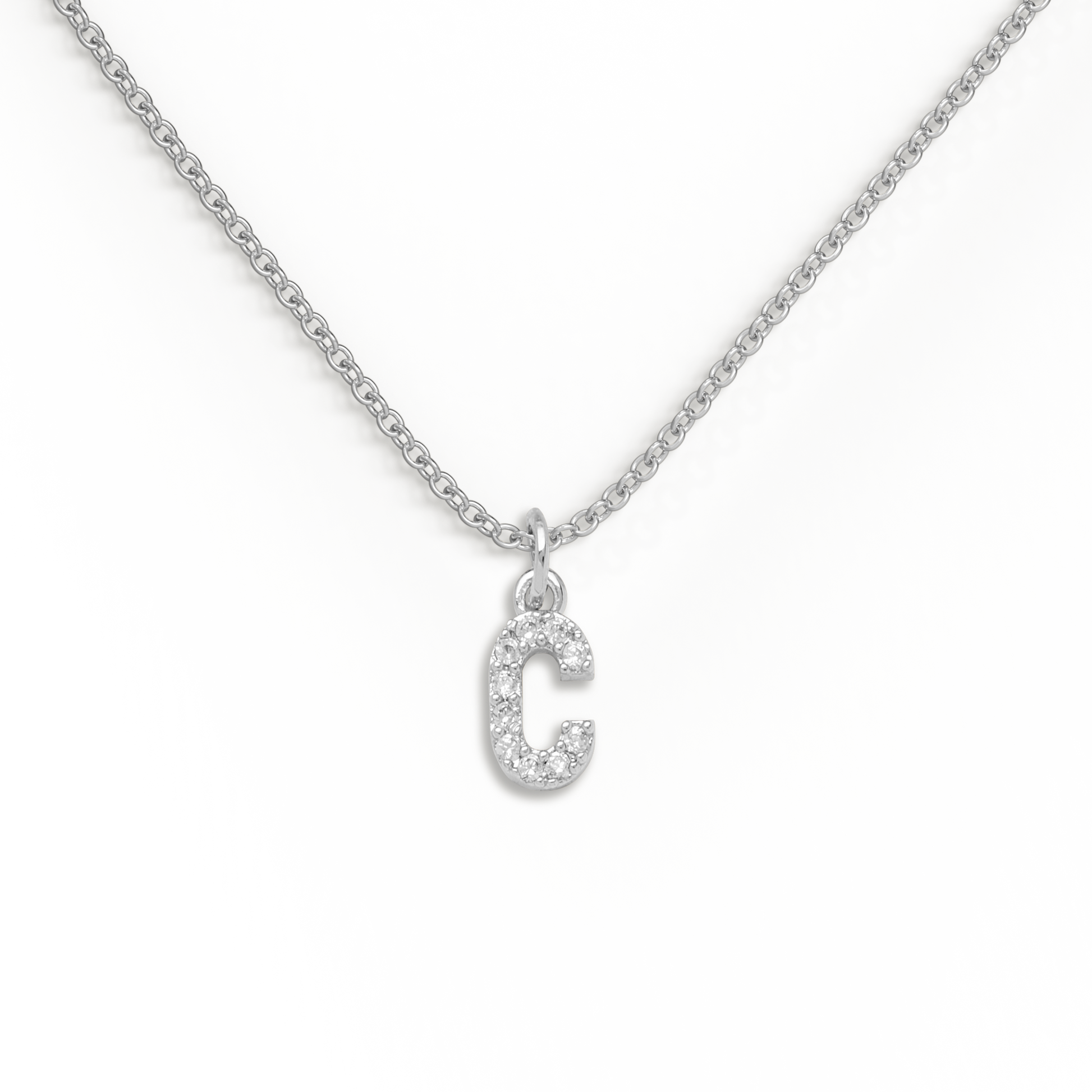 Pavé Uppercase Initial Necklace