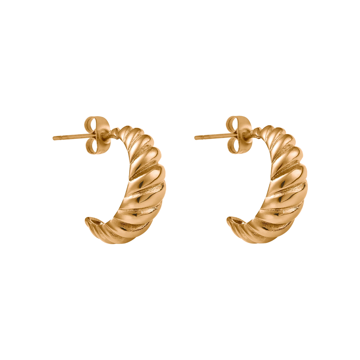 Croissant Dome Hoops earrings — Vanny Jewels