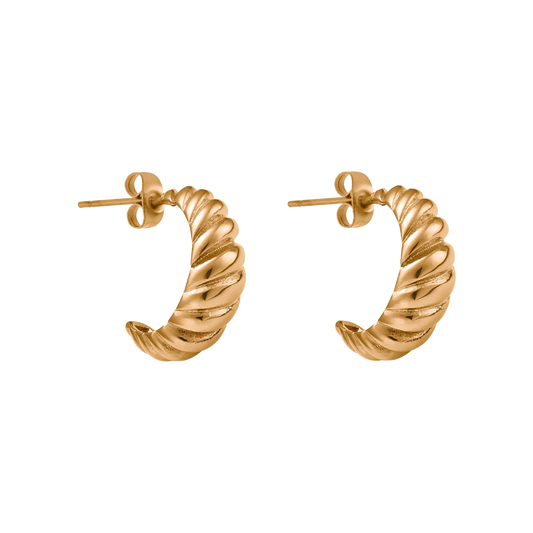 Croissant Dome Hoops earrings — Vanny Jewels