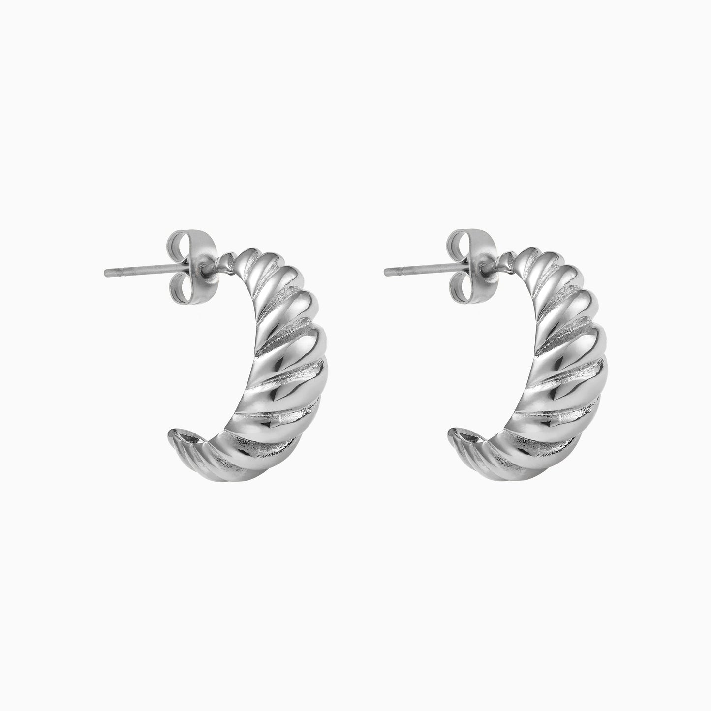 Croissant Dome Hoops in 925 sterling silver