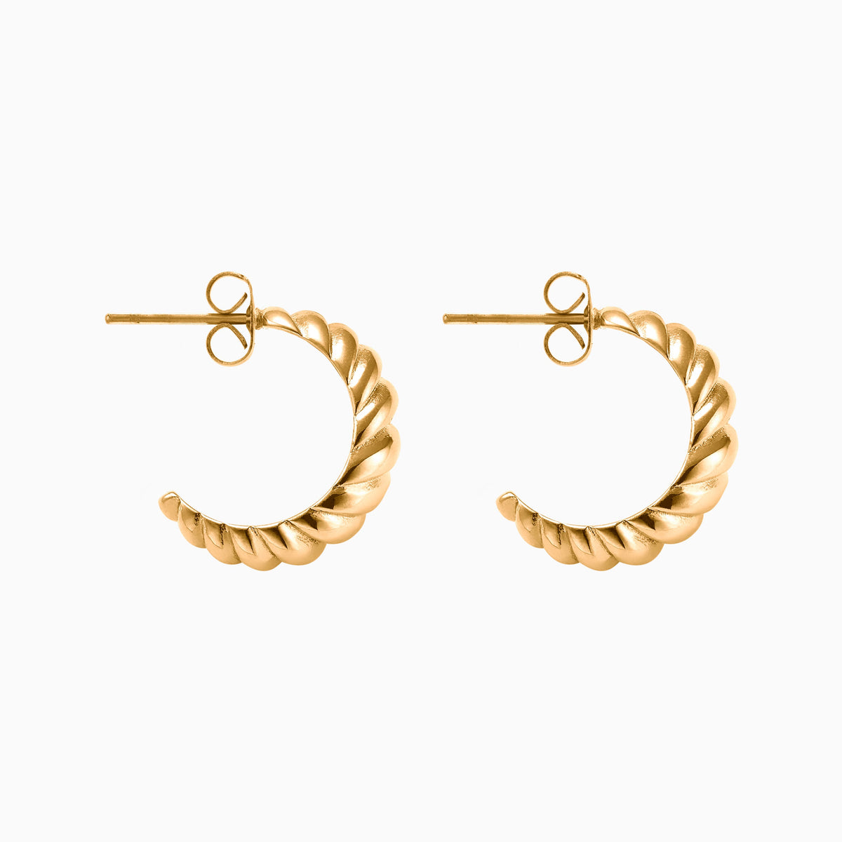 Croissant Dome Hoops in gold tone