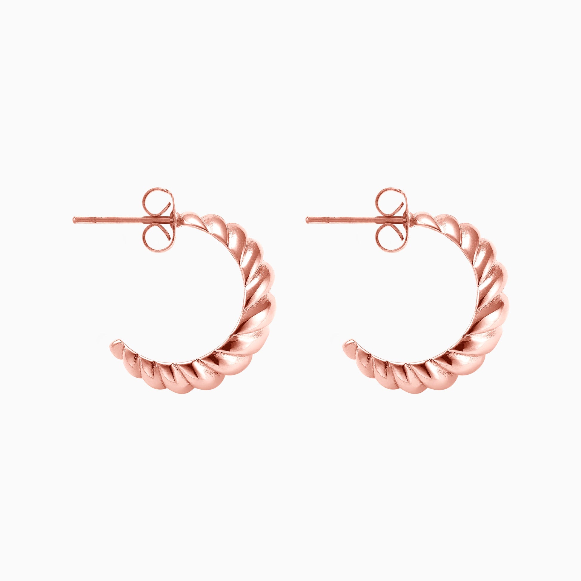 Croissant Dome Hoops in rose gold tone
