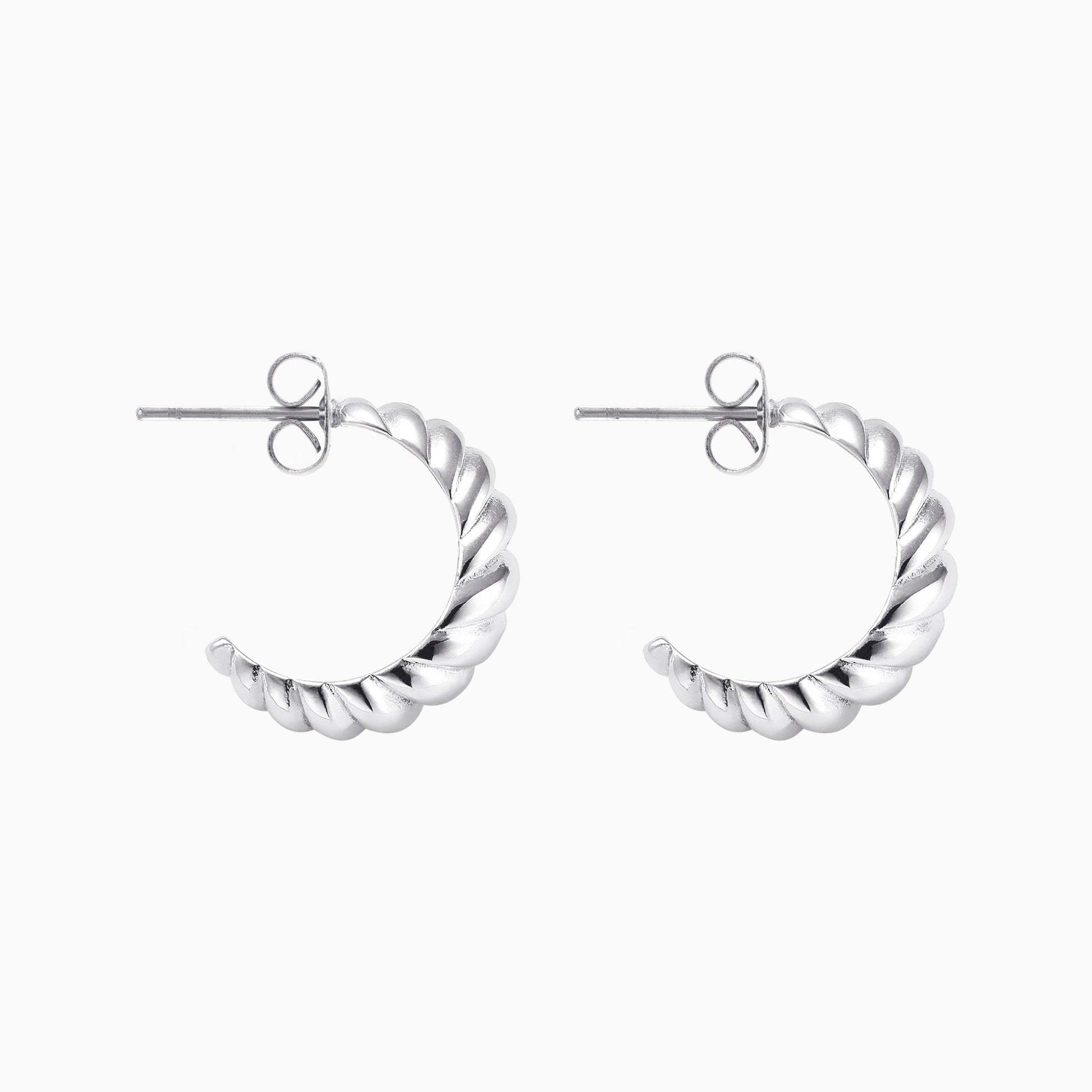 Croissant Dome Hoops in 925 sterling silver