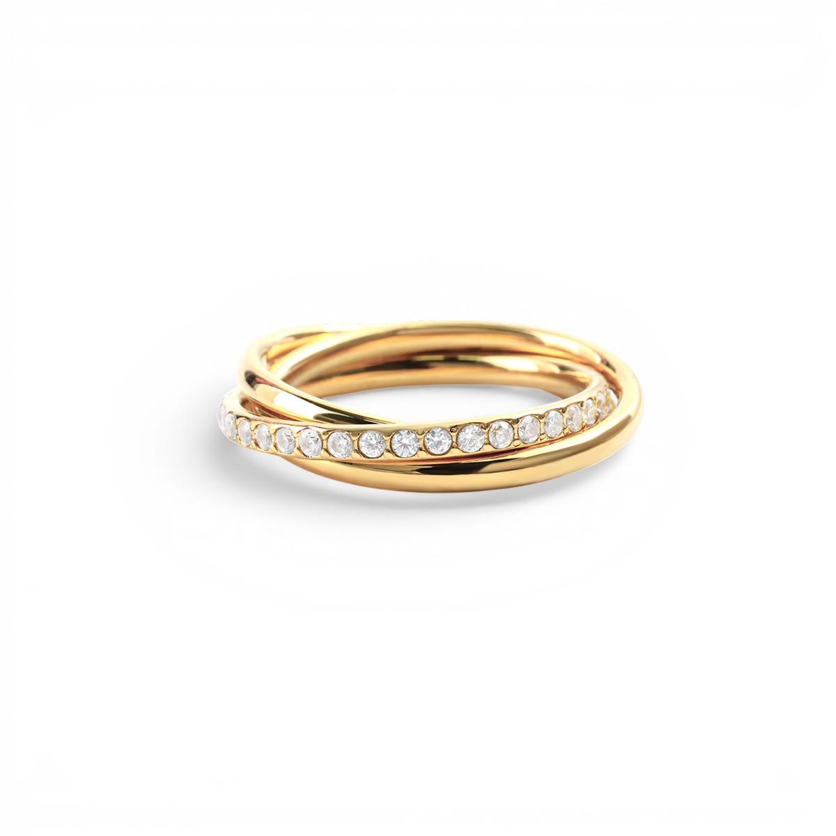 Crystal Interlocking Fidget Ring — Vanny Jewels