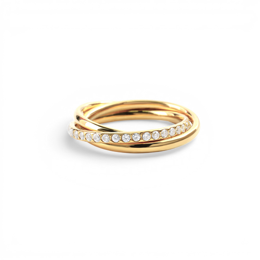 Crystal Interlocking Fidget Ring — Vanny Jewels