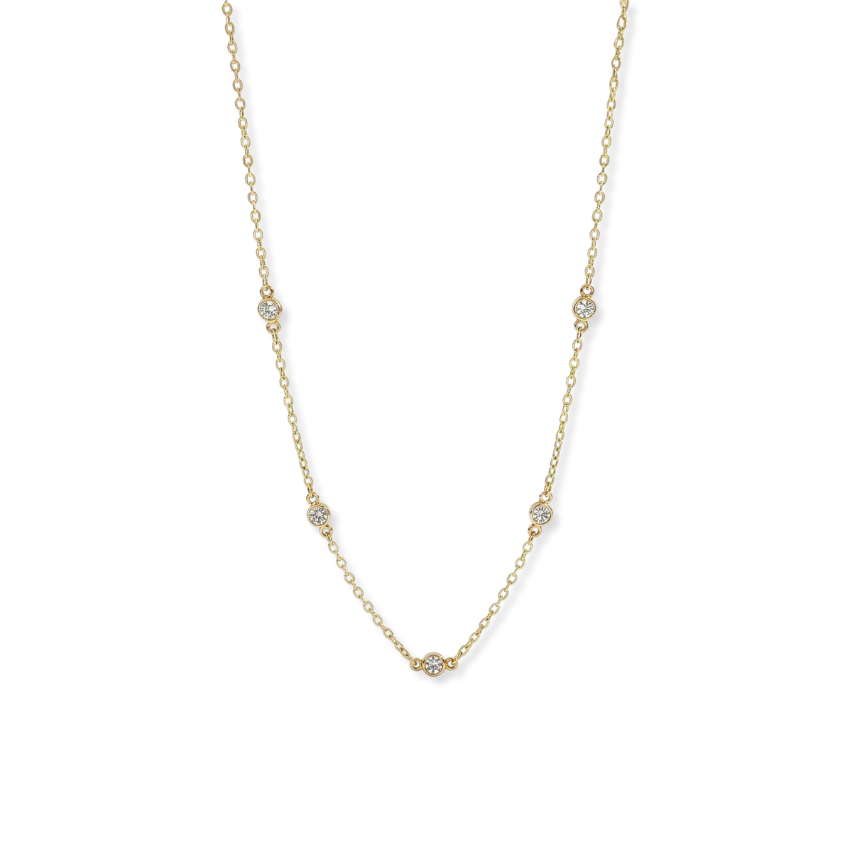 Dainty Crystal Station Necklace — Vanny Jewels