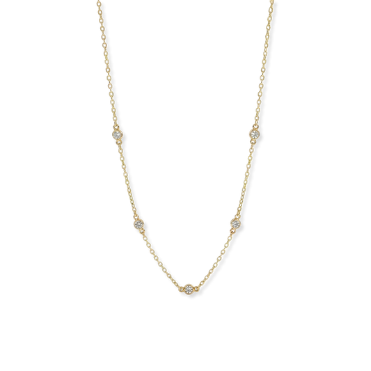 Dainty Crystal Station Necklace — Vanny Jewels