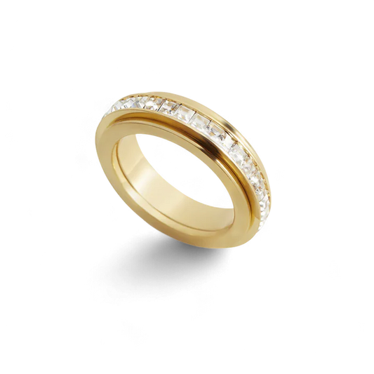 Crystal Statement Spinning Fidget Ring — Vanny Jewels
