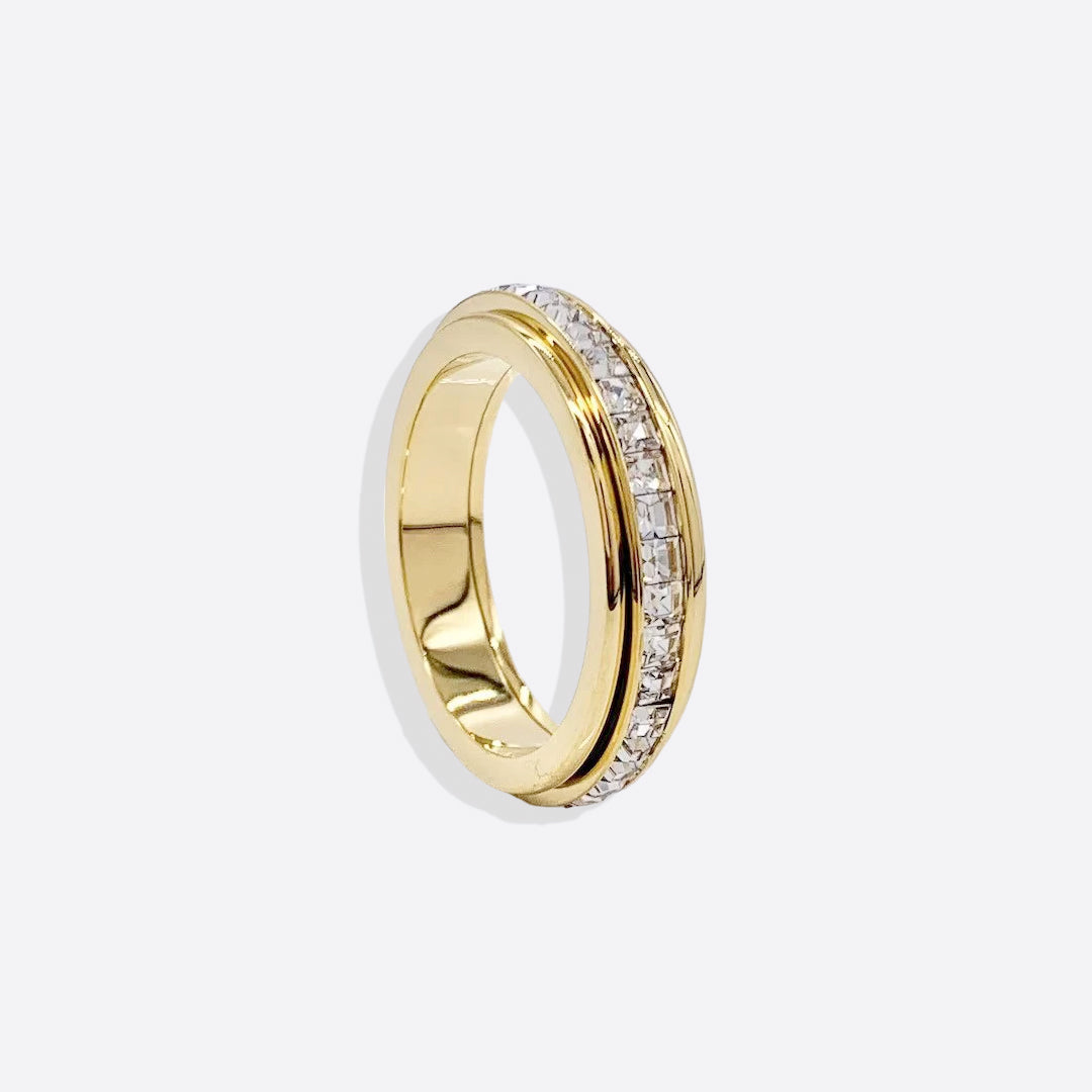 Kristall-Statement-Fidget-Ring