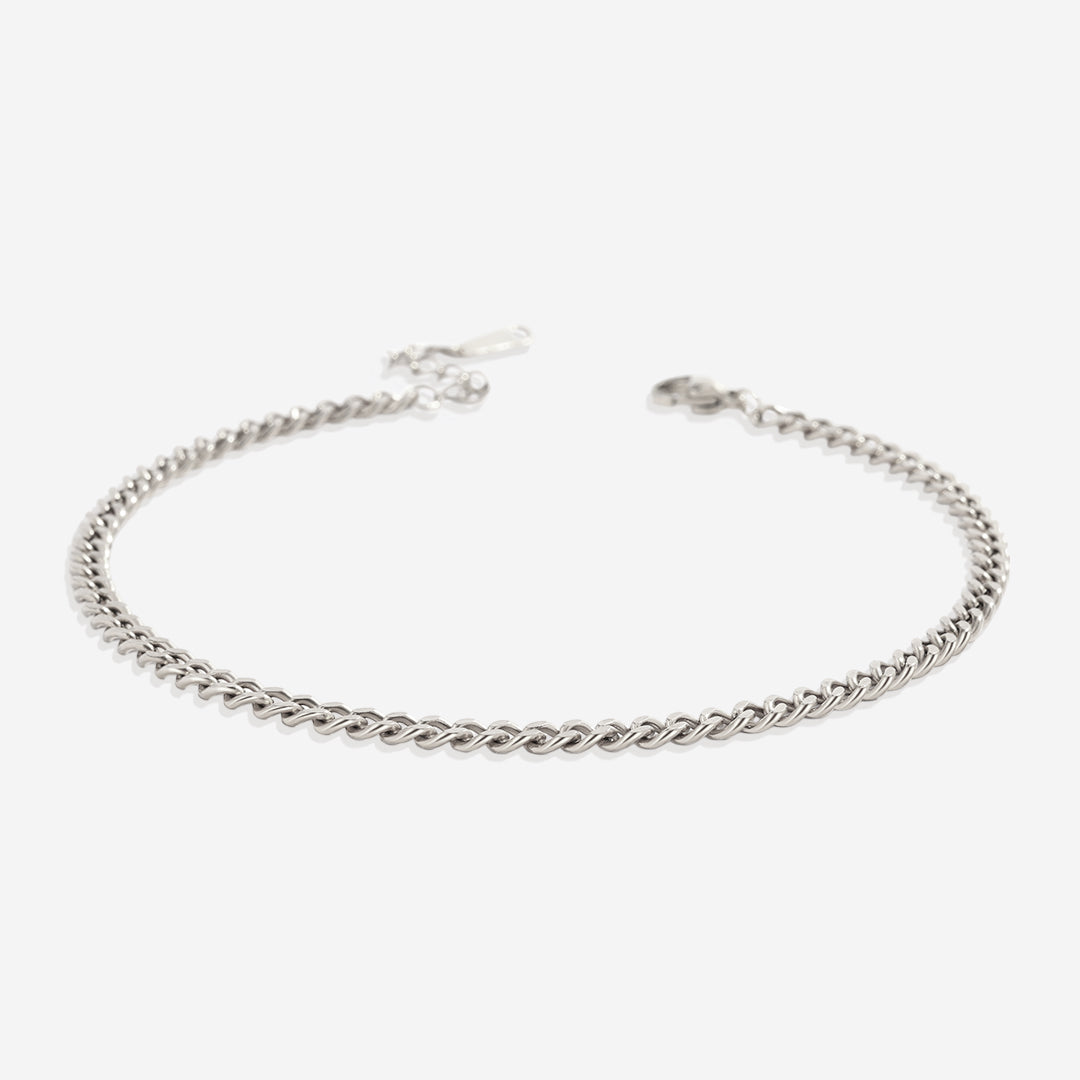 Curb Chain Anklet in 925 sterling silver