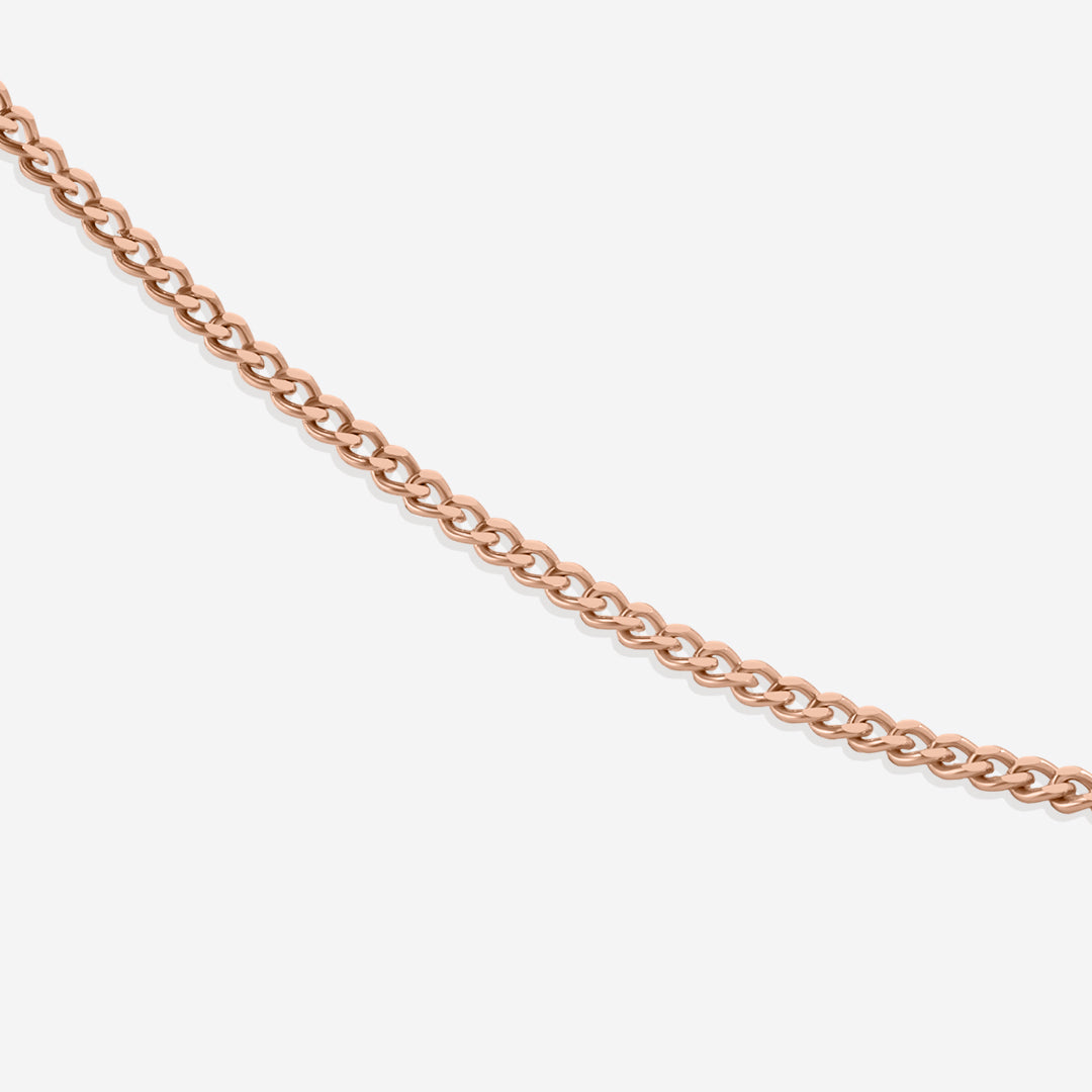 Curb Chain Anklet in rose gold tone