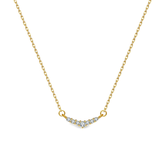 Curved Diamond Bar Necklace — Vanny Jewels
