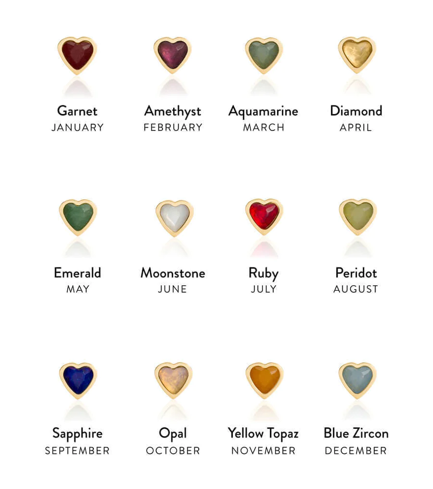 Dainty Heart Birthstone Bracelet