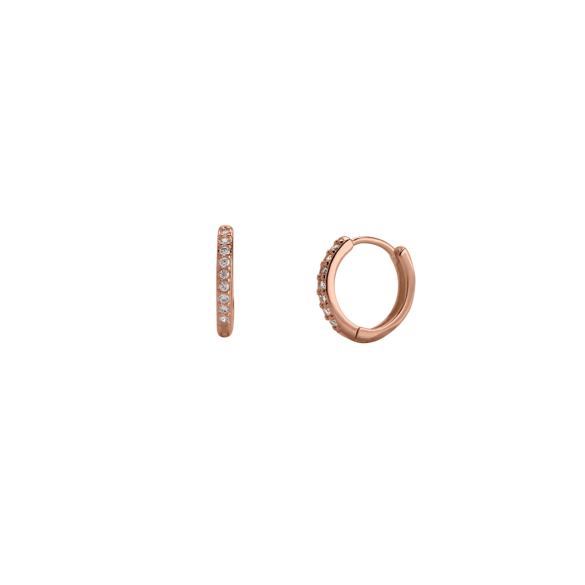 Pave Huggie Hoop Earrings