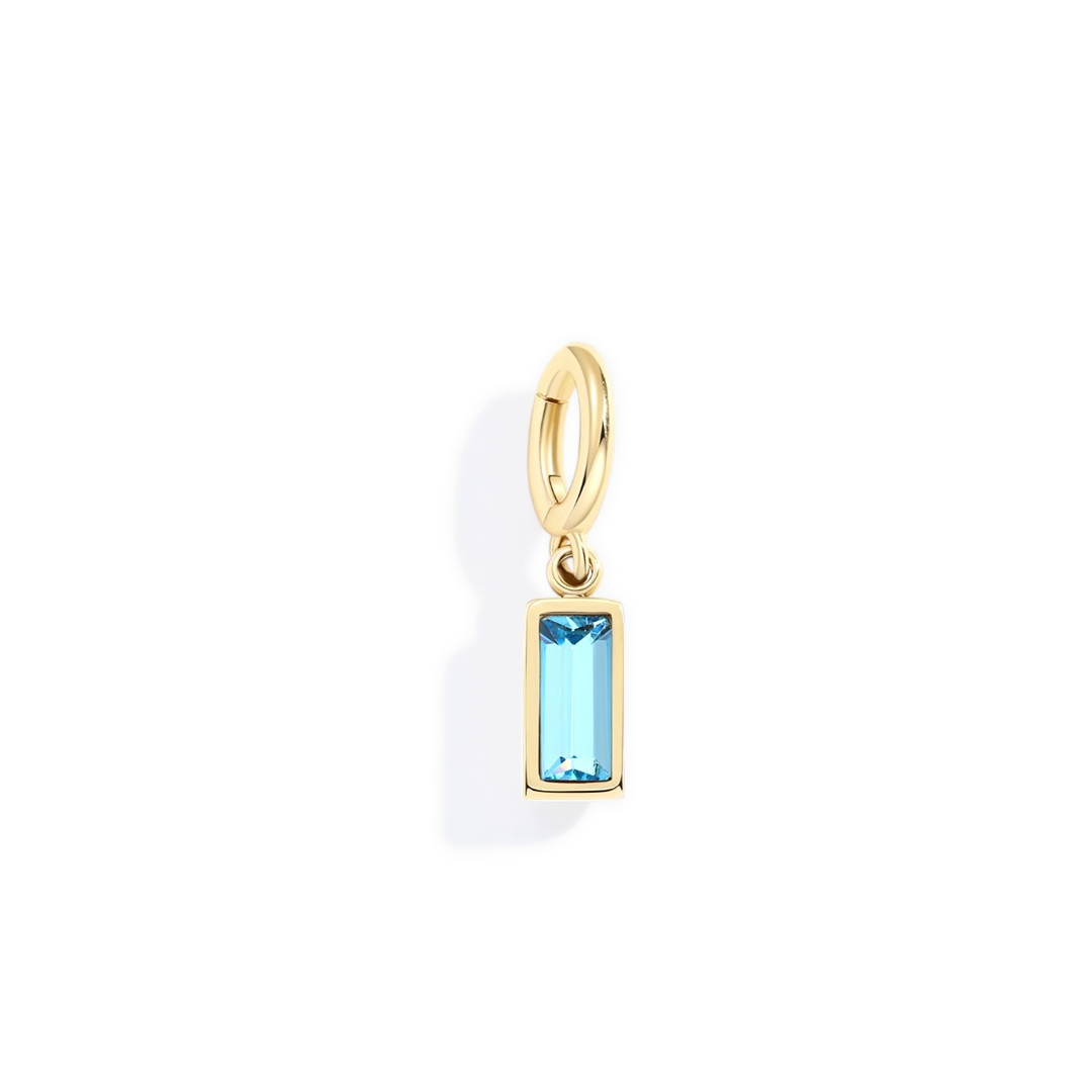 Dainty Baguette Birthstone Charm