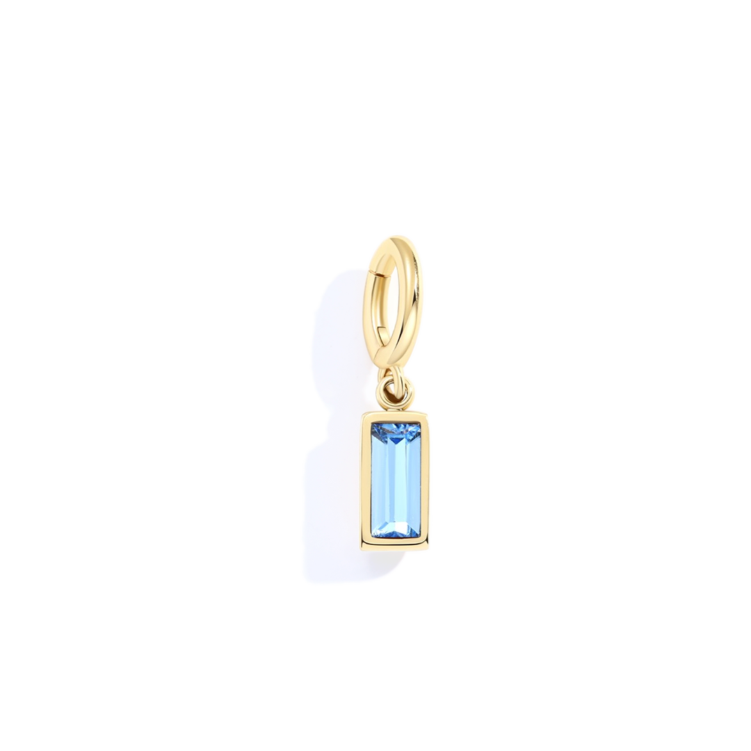 Dainty Baguette Birthstone Charm