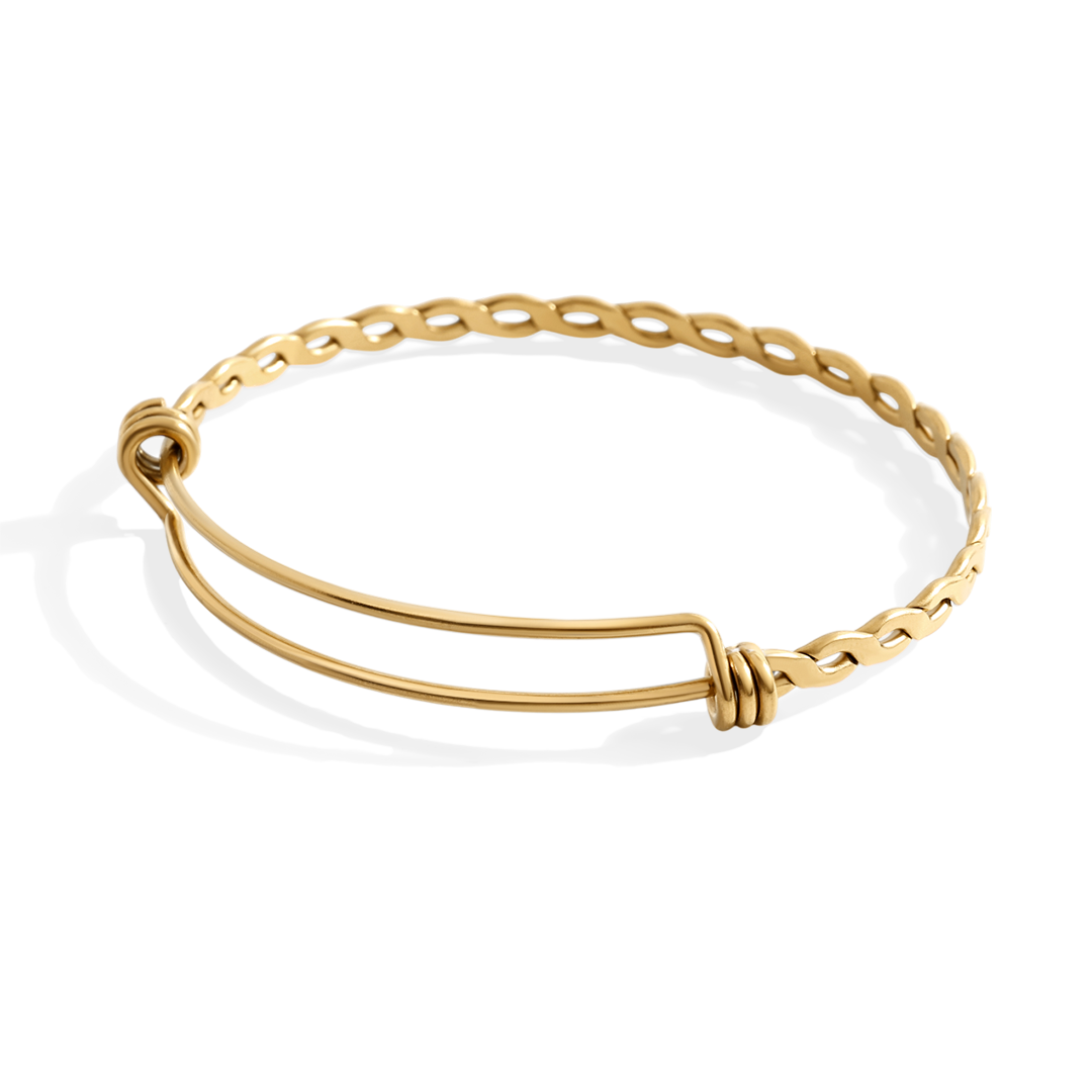 Dainty Adjustable Braided Bangle in Stainless Steel — Vanny Jewels