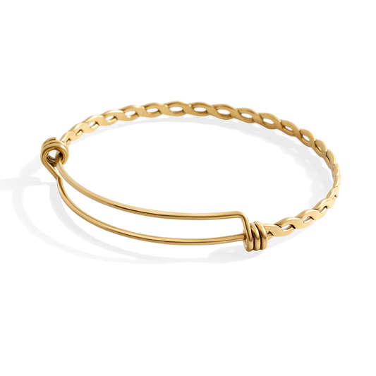 Dainty Adjustable Braided Bangle in Stainless Steel — Vanny Jewels