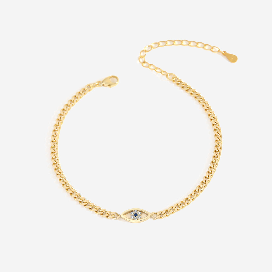 Zierliches Kubanisches Gliederarmband mit Bösem Blick