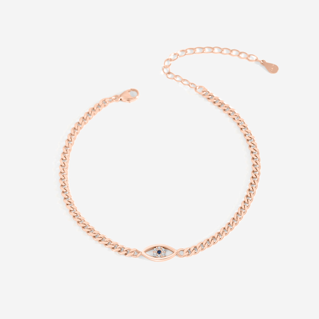 Zierliches Kubanisches Gliederarmband mit Bösem Blick
