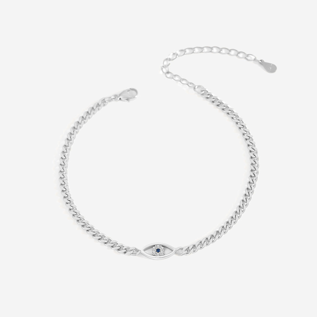 Zierliches Kubanisches Gliederarmband mit Bösem Blick