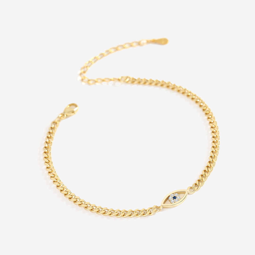 Zierliches Kubanisches Gliederarmband mit Bösem Blick
