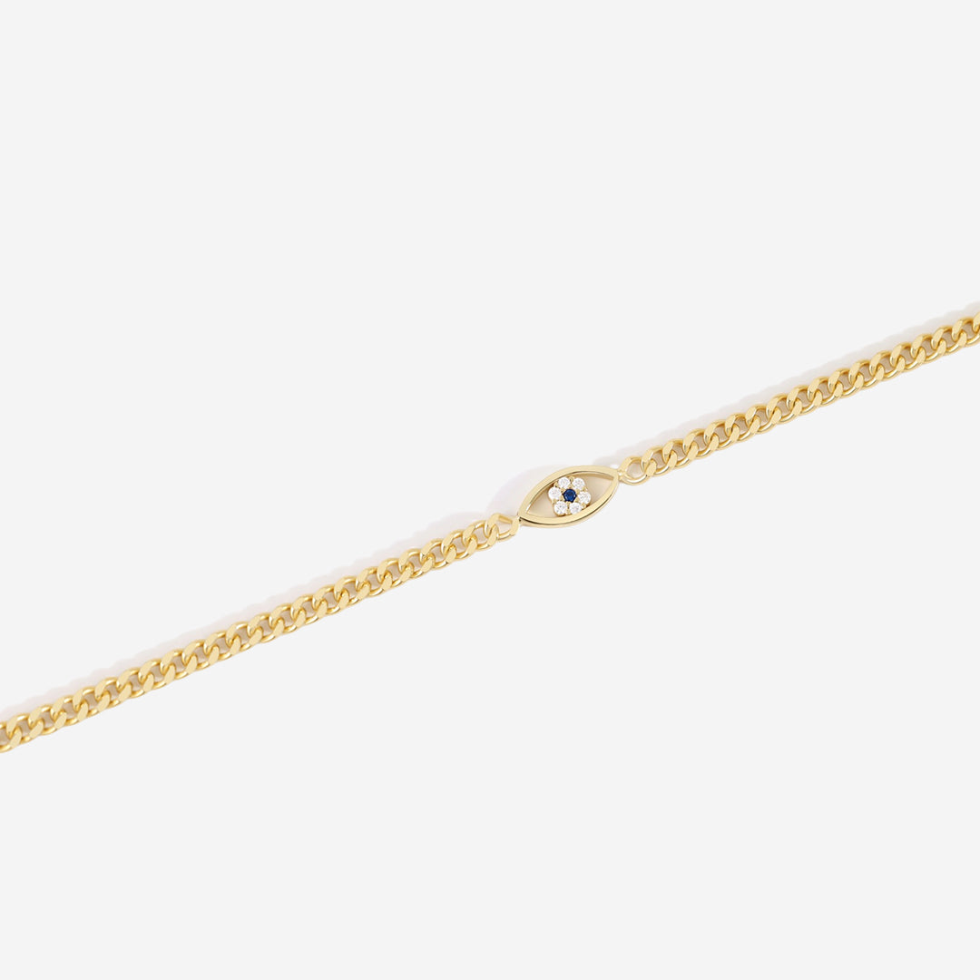 Zierliches Kubanisches Gliederarmband mit Bösem Blick